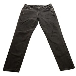 Abercrombie & Fitch Men's Slim Taper Stretch Distressed Black Jeans 34x32 Denim